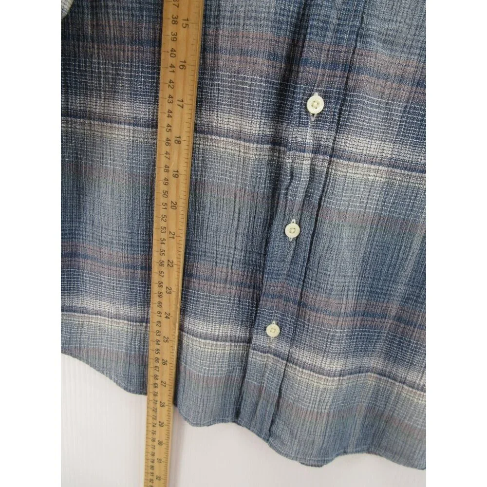 Patagonia Shirt Medium Button Up Shadow Plaid Textured Outdoor Organic